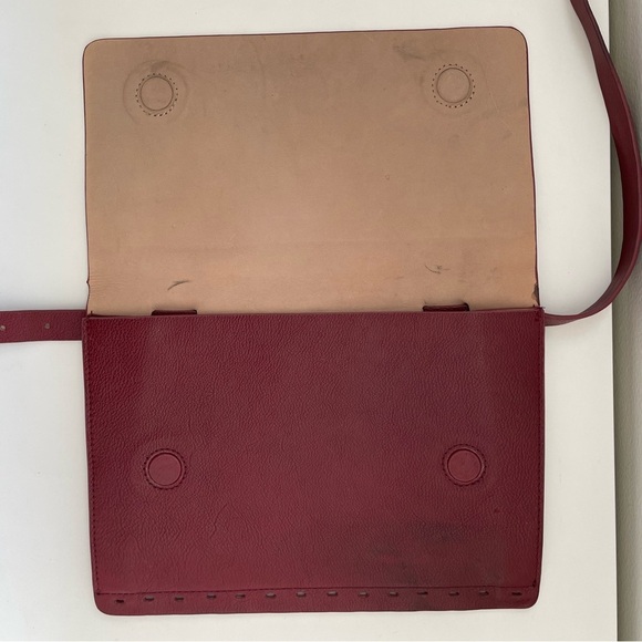 By Malene Birger Crossbody Bag purse red leather envelope medium solid designer - Picture 10 of 15